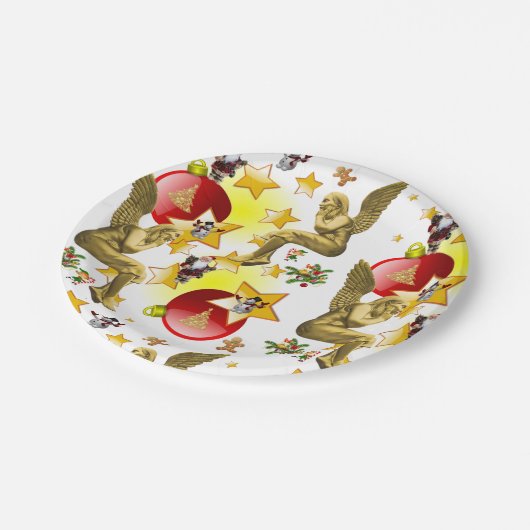Borden voor kerstpapier, Angels Papieren Bordje (Gekanteld)