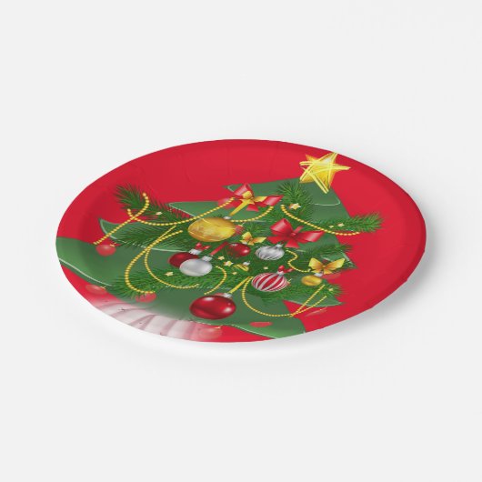 Borden voor kerstpapier, bomen papieren bordje (Gekanteld)