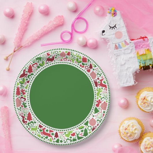 Borden voor kerstpapier (DKGR) Papieren Bordje (Feest)
