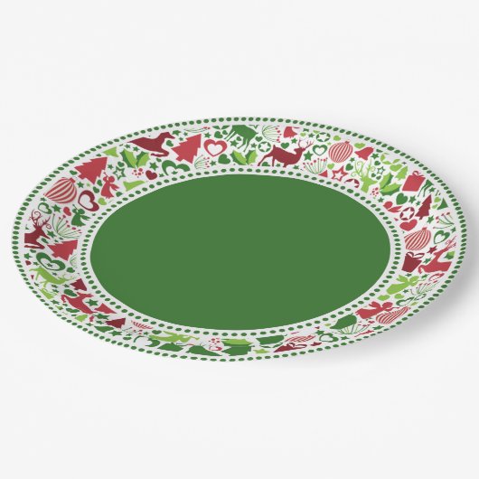 Borden voor kerstpapier (DKGR) Papieren Bordje (Gekanteld)
