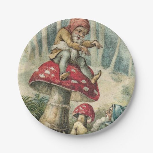 Borden voor kerstpapier, Elf  Papieren Bordje (Voorkant)