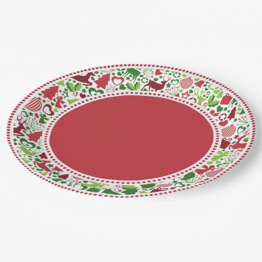 Borden voor kerstpapier (LTRD) Papieren Bordje (Gekanteld)