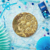 Borden voor kerstpapier, Merry Gold Angel Papieren Bordje (Feest)