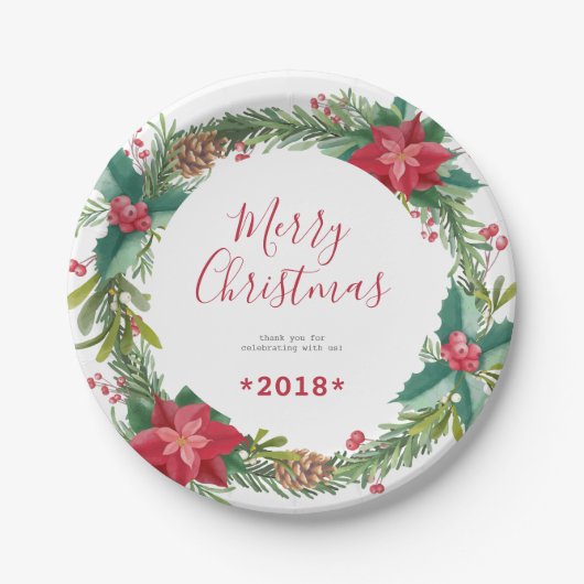 Borden voor kerstpapier, met kerstcadeautjes papieren bordje (Voorkant)