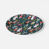 Borden voor kerstpapier met voedingskraker papieren bordje (Gekanteld)