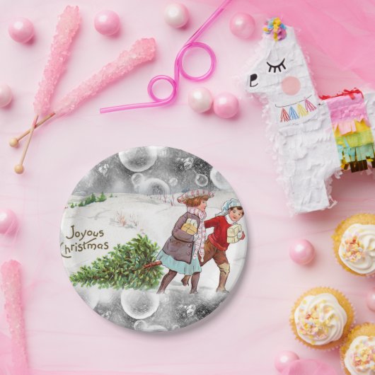 Borden voor kerstpapier,  papieren bordje (Feest)