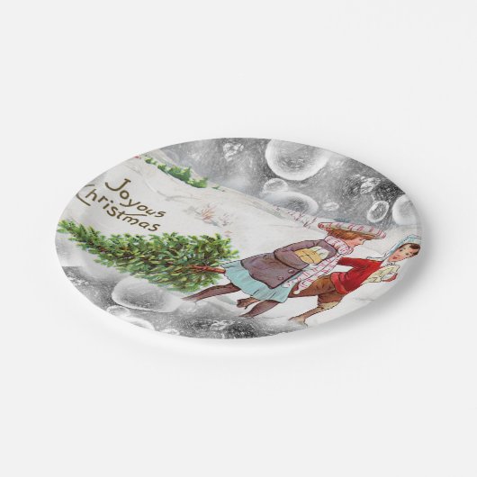 Borden voor kerstpapier,  papieren bordje (Gekanteld)