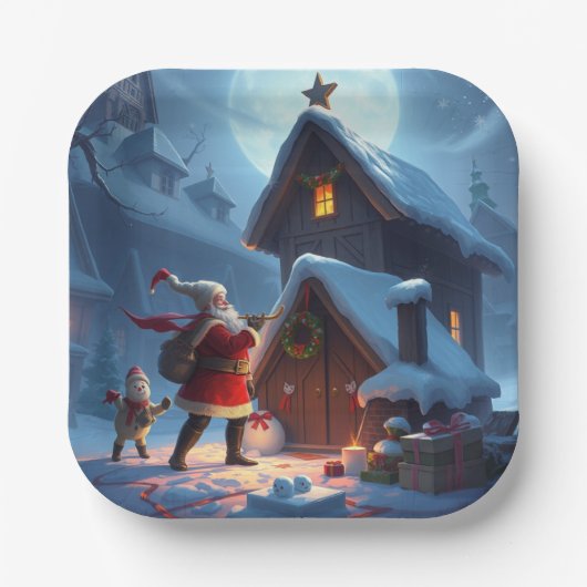 Borden voor kerstpapier papieren bordje (Voorkant)