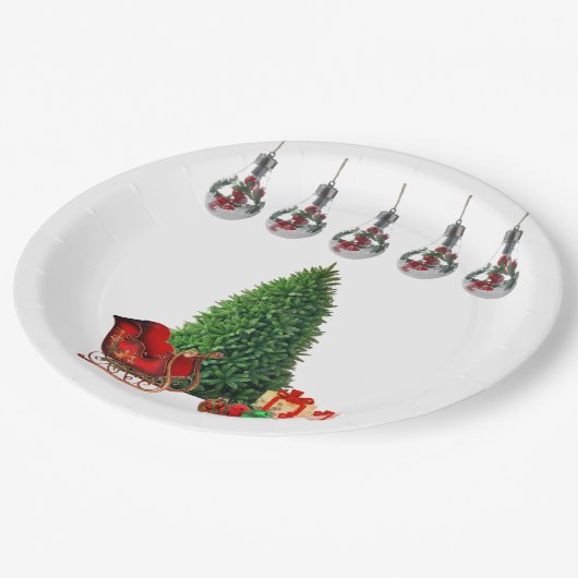 Borden voor kerstpapier papieren bordje (Gekanteld)