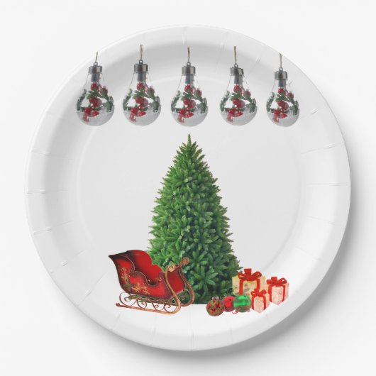Borden voor kerstpapier papieren bordje (Voorkant)