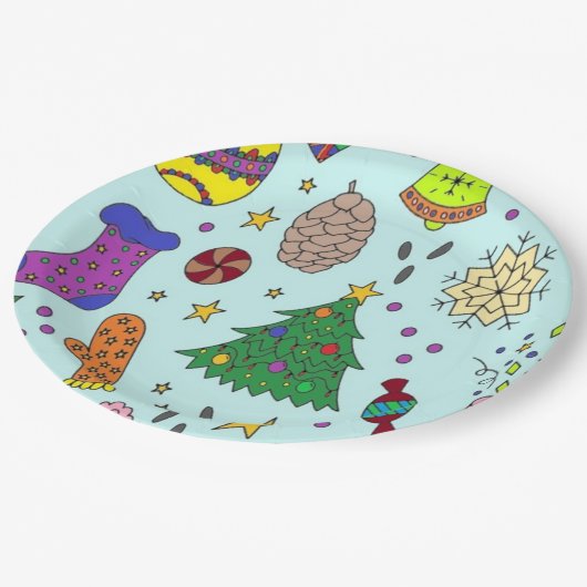 Borden voor kerstpapier papieren bordje (Gekanteld)