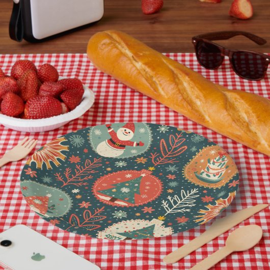 Borden voor kerstpapier papieren bordje (Picknick)