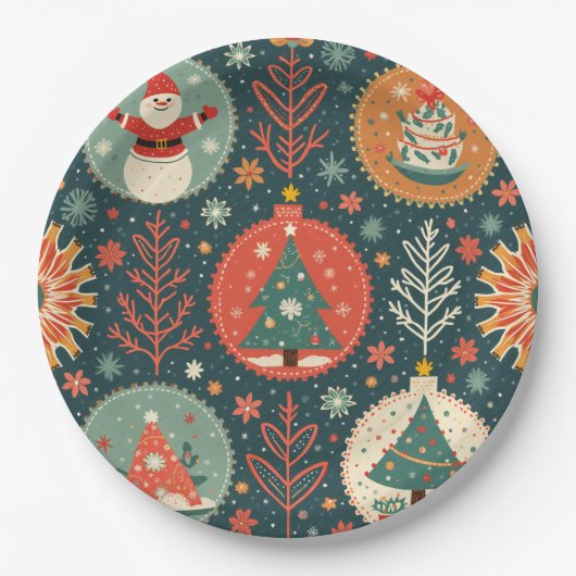 Borden voor kerstpapier papieren bordje (Voorkant)