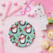 Borden voor kerstpapier, pinguïn papieren bordje (Feest)