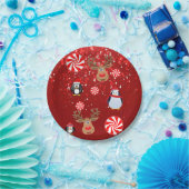 Borden voor kerstpapier, pinguïn papieren bordje (Feest)