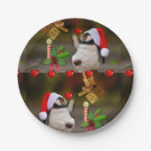 Borden voor kerstpapier, pinguïn papieren bordje (Voorkant)