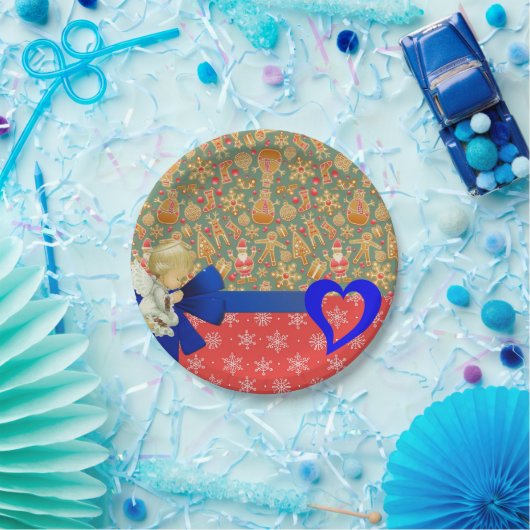 Borden voor kerstpapier, pretkerengel papieren bordje (Feest)