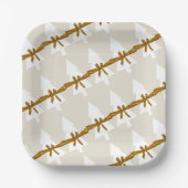 Borden voor kerstpapier, prettige kerstbeige bogen papieren bordje (Voorkant)