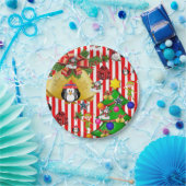 Borden voor kerstpapier, prettige kerstpinguïn papieren bordje (Feest)