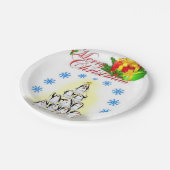 Borden voor kerstpapier, prettige kerstpinguïn papieren bordje (Gekanteld)