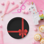 Borden voor kerstpapier, rode boe papieren bordje (Feest)