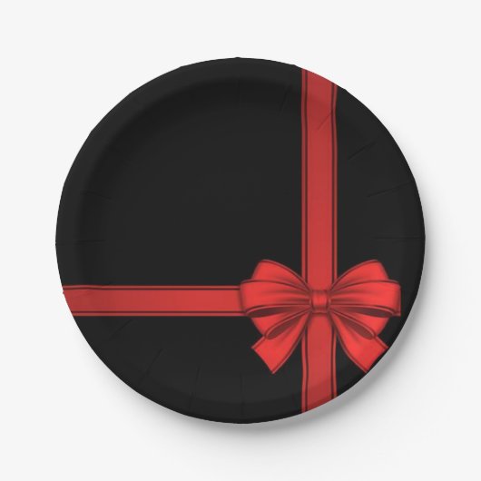 Borden voor kerstpapier, rode boe papieren bordje (Voorkant)