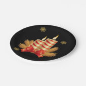 Borden voor kerstpapier, roodbruine kerstkaars papieren bordje (Gekanteld)