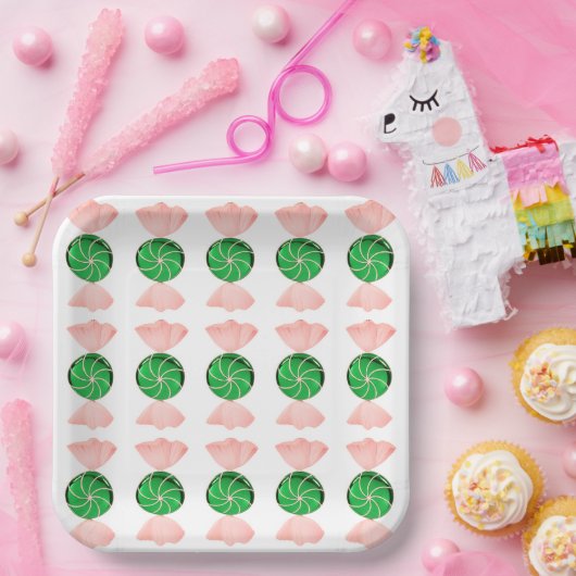 Borden voor kerstpapier Snoep Papieren Bordje (Feest)