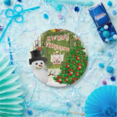 Borden voor kerstpapier, Snowman Papieren Bordje (Feest)