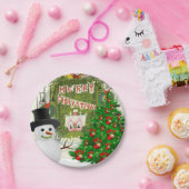 Borden voor kerstpapier, Snowman Papieren Bordje (Feest)