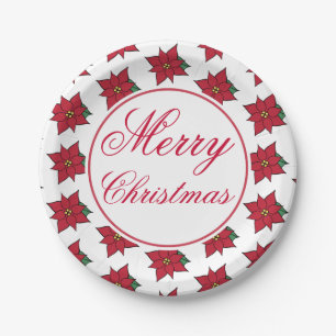 Borden voor kerstpapier uit Poinsettia Papieren Bordje