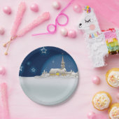 Borden voor kerstwinterscinters, Sterrennacht Papieren Bordje (Feest)