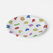 Borden voor kleurrijk alfabet papieren bordje (Gekanteld)