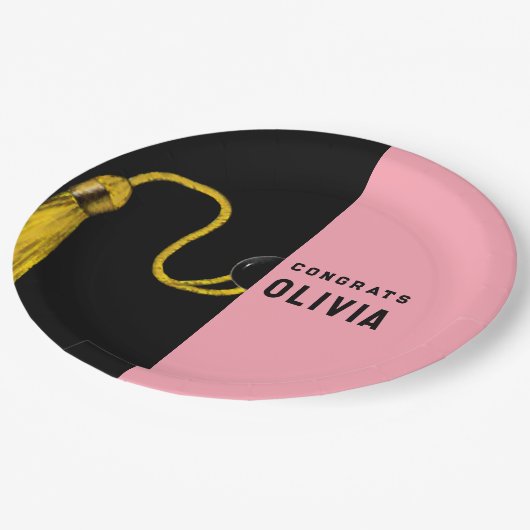 Borden voor kunstmatig roze papier papieren bordje (Gekanteld)