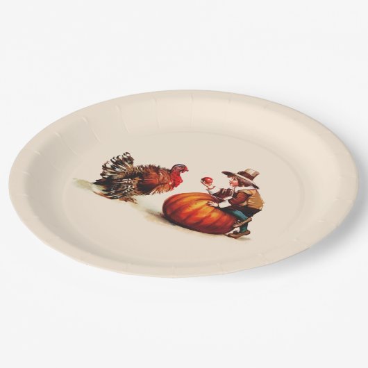 Borden voor  kunststofThanksgiving Papieren Bordje (Gekanteld)