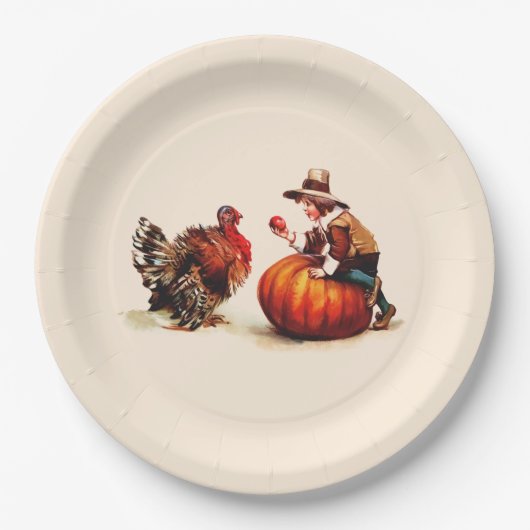 Borden voor kunststofThanksgiving Papieren Bordje (Voorkant)