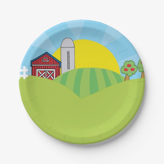 Borden voor landenpapier Boerderij Papieren Bordje (Voorkant)