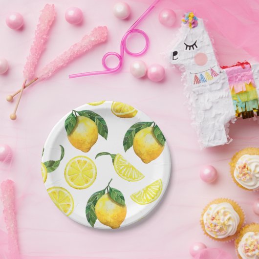 Borden voor lemonpatroonpapier bevestigen papieren bordje (Feest)