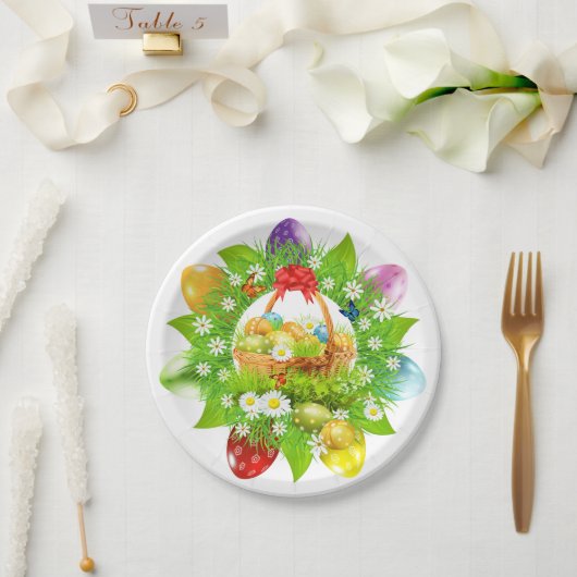 Borden voor lente in paaspapier papieren bordje (Huwelijk)