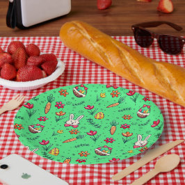 Borden voor lichtgroen paaspatroon papieren bordje