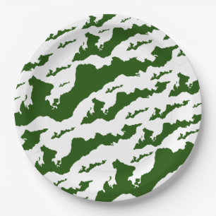 Borden voor Logo op het eiland - groen/wit Papieren Bordje