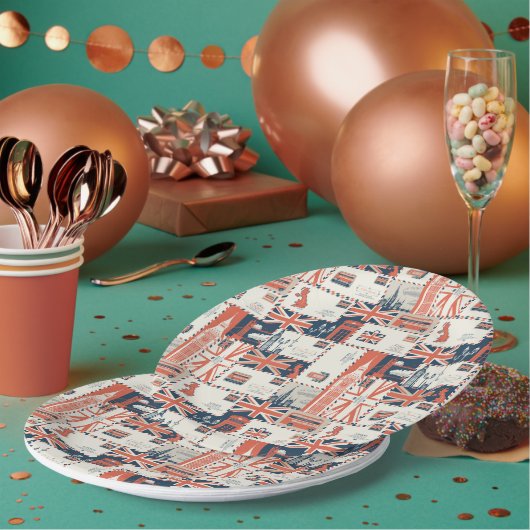 Borden voor London Post Paper Papieren Bordje (Multi)