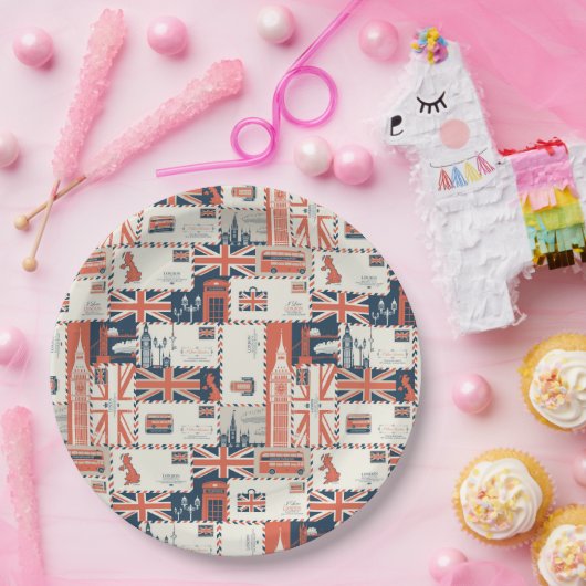 Borden voor London Post Paper Papieren Bordje (Feest)