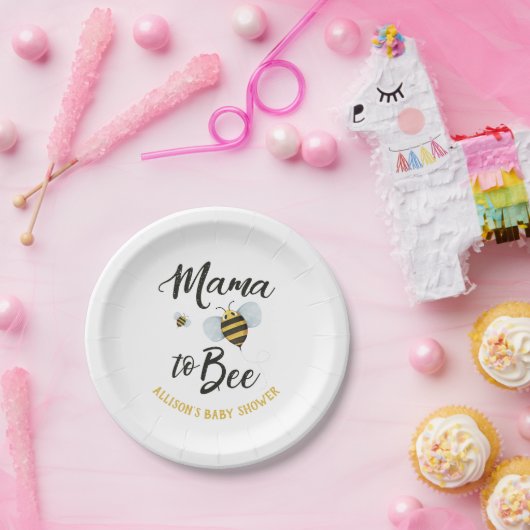Borden voor mamma-to-BEE-papier Papieren Bordje (Feest)