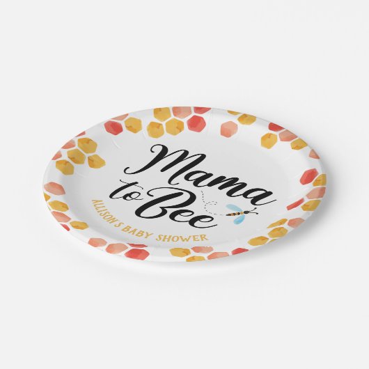 Borden voor mamma-to-BEE-papier Papieren Bordje (Gekanteld)