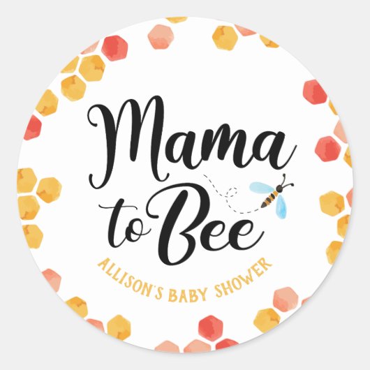 Borden voor mamma-to-BEE-papier Ronde Sticker (Voorkant)