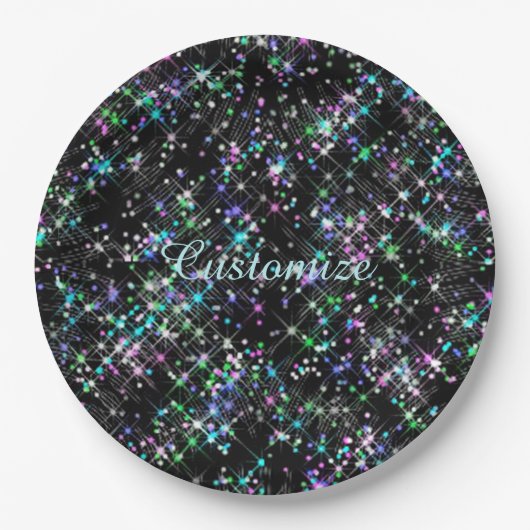 Borden voor mousserend Star-stofpapier Papieren Bordje (Voorkant)