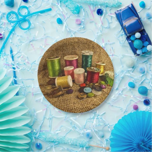 Borden voor naaigarsenaal papieren bordje (Feest)