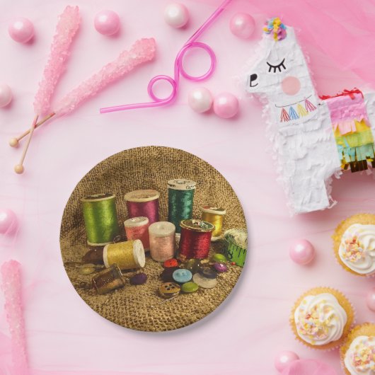 Borden voor naaigarsenaal papieren bordje (Feest)