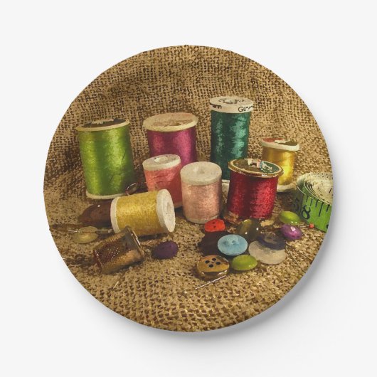 Borden voor naaigarsenaal papieren bordje (Voorkant)